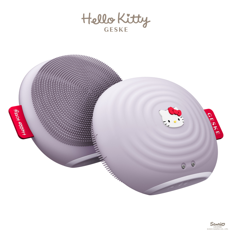 Электронная звуковая щетка для лица GESKE Sonic Facial Brush 4 в 1 by Hello Kitty фиолетовый