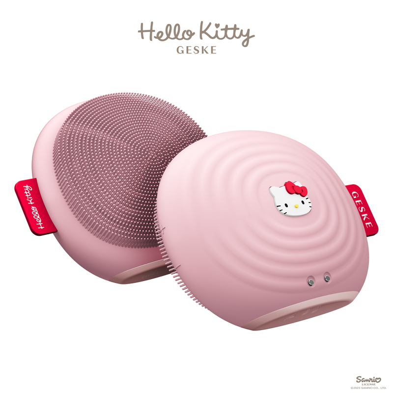 Электронная звуковая щетка для лица GESKE Sonic Facial Brush 4 в 1 by Hello Kitty розовый