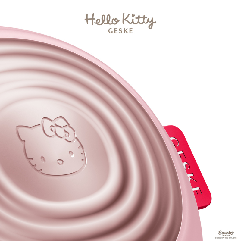 Электронная звуковая термо щетка для лица GESKE Sonic Thermo Facial Brush 5 в 1 by Hello Kitty розовый