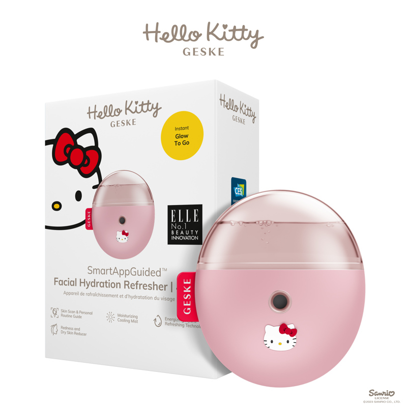 Электронный освежитель для увлажнения лица GESKE Facial Hydration Refresher 4в1 by Hello Kitty purple