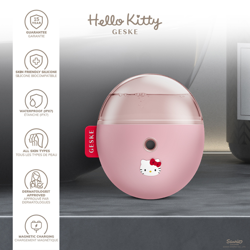 Электронный освежитель для увлажнения лица GESKE Facial Hydration Refresher 4в1 by Hello Kitty purple