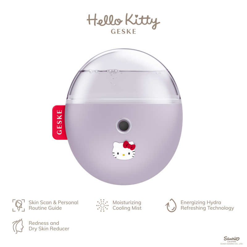 Электронный освежитель для увлажнения лица GESKE Facial Hydration Refresher 4в1 by Hello Kitty purple