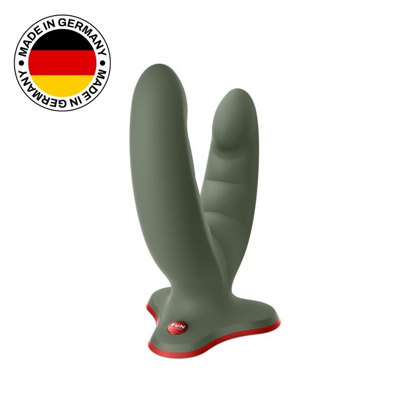 Двойной фаллоимитатор Fun Factory RYDE wild olive, гибкие стволы, присоска