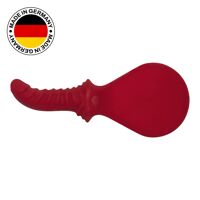 Шлепалка с фаллоимитатором Fun Factory BÜCK DICH, красная, силиконовая, с ребристой ручкой