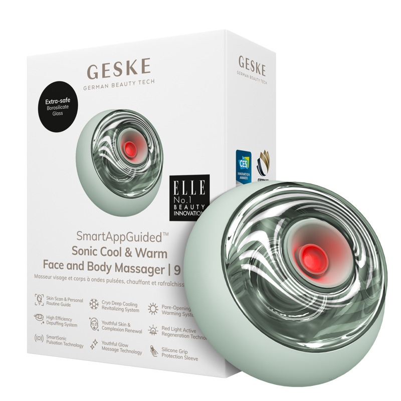 Массажер для лица и тела GESKE Sonic Cool&Warm Face and Body Massager 9в1 green