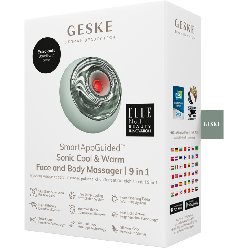 Массажер для лица и тела GESKE Sonic Cool&Warm Face and Body Massager 9в1 green