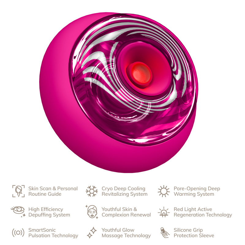 Массажер для лица и тела GESKE Sonic Cool&Warm Face and Body Massager 9в1 magenta