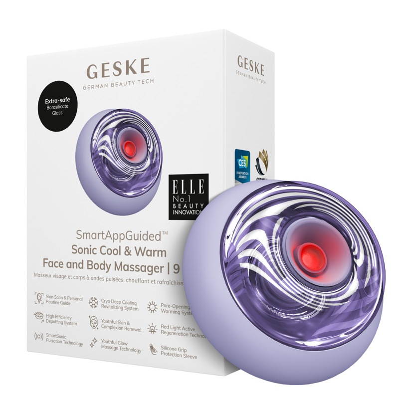 Массажер для лица и тела GESKE Sonic Cool&Warm Face and Body Massager 9в1 фиолетовый