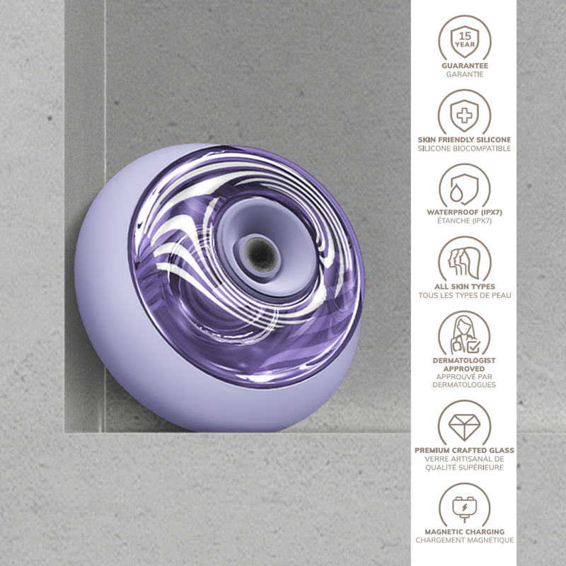 Массажер для лица и тела GESKE Sonic Cool&Warm Face and Body Massager 9в1 фиолетовый