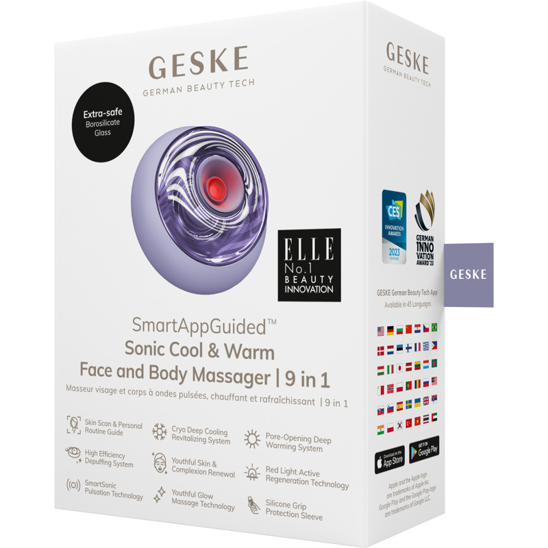 Массажер для лица и тела GESKE Sonic Cool&Warm Face and Body Massager 9в1 фиолетовый