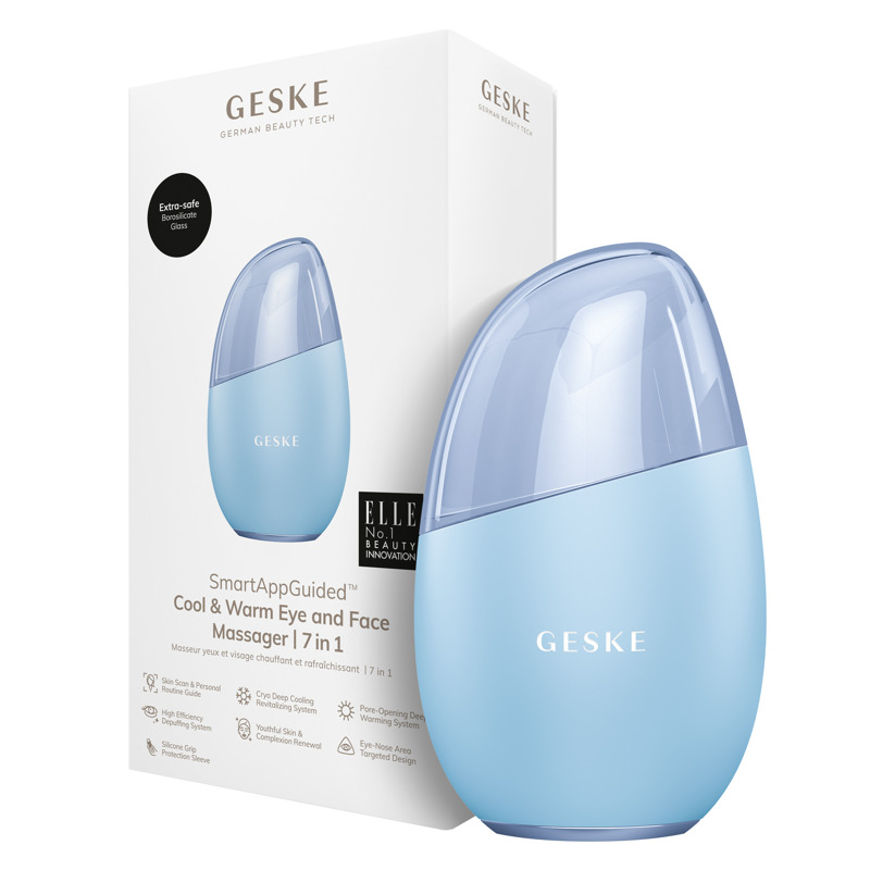 Массажер для глаз и лица GESKE Cool & Warm Eye and Face Massager 7 в 1 аквамарин