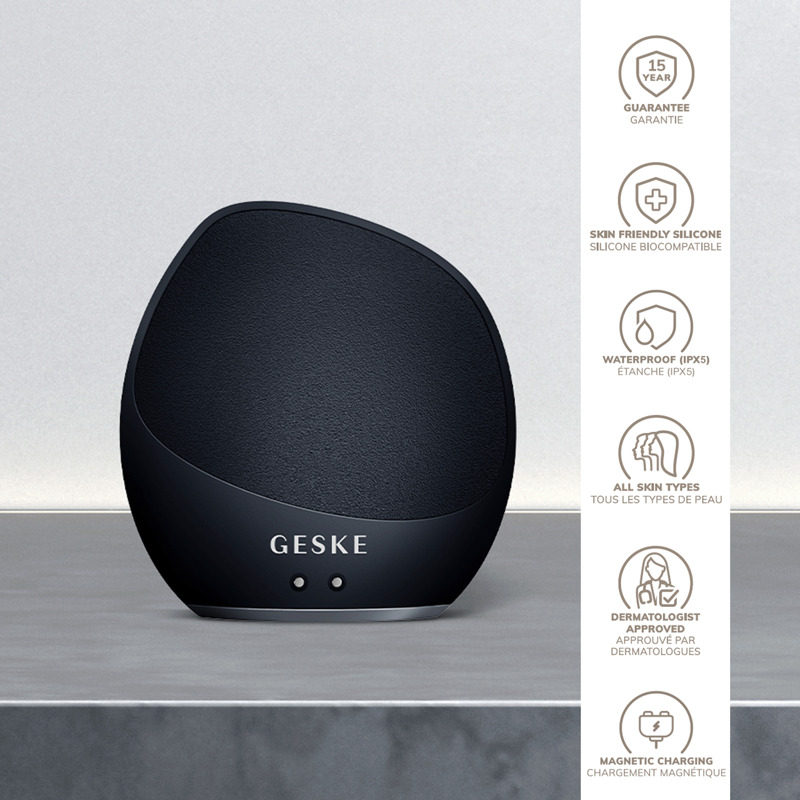 Ультразвукова щітка для тіла та інтенсивний пілінг GESKE Sonic Body Brush&Intensive Exfoliator 7в1 black