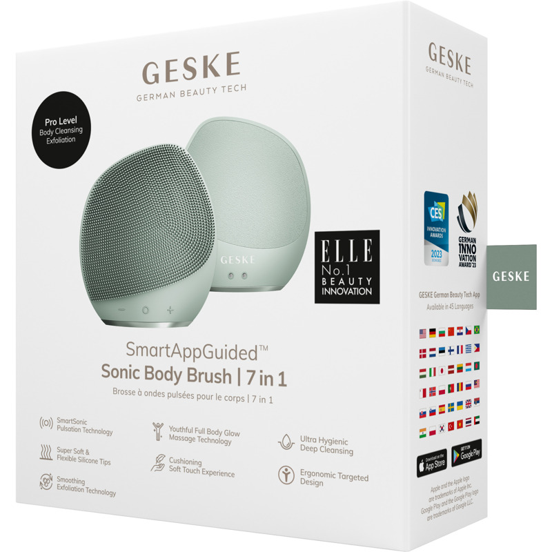Ультразвукова щітка для тіла та інтенсивний пілінг GESKE Sonic Body Brush&Intensive Exfoliator 7в1 green Ультразвукова щітка для тіла та інтенсивний пілінг GESKE Sonic Body Brush&Intensive Exfoliator 7в1 green