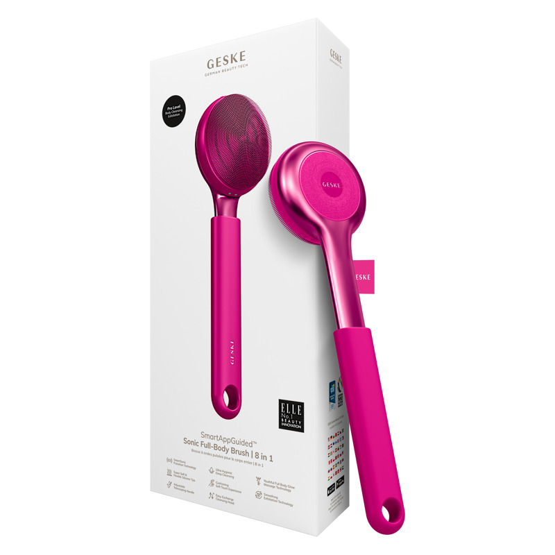Ультразвукова щітка для всього тіла GESKE Sonic Full-Body Brush&Intensive Exfoliator 8в1 magenta