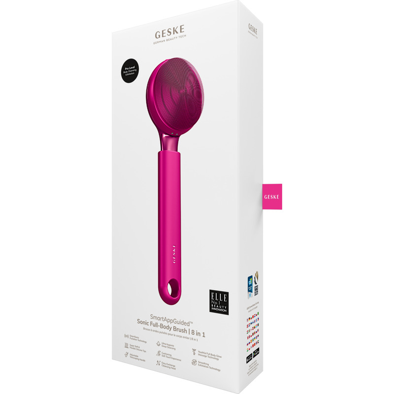 Ультразвукова щітка для всього тіла GESKE Sonic Full-Body Brush&Intensive Exfoliator 8в1 magenta