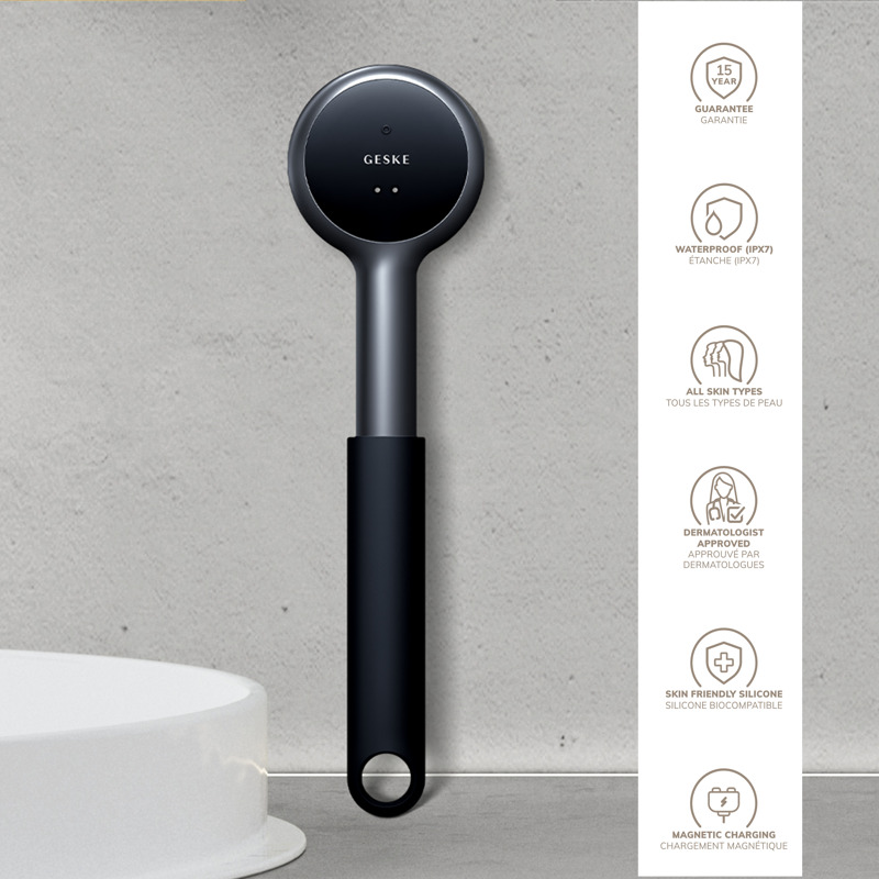 Звукова світлодіодна щітка для всього тіла GESKE Sonic LED Full-Body Brush&Intensive Exfoliator 9в1 black