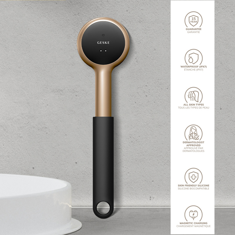 Звукова світлодіодна щітка для всього тіла GESKE Sonic LED Full-Body Brush&Intensive Exfoliator 9в1 gray