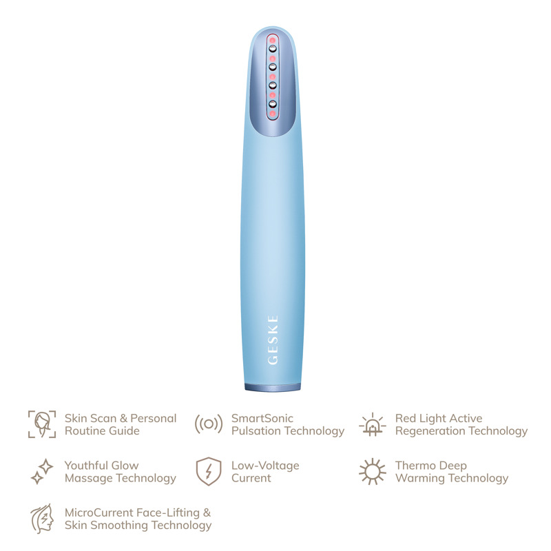 Устройство для укрепления и тонизации кожи лица GESKE Skin Firming Wand 7в1 aquamarine