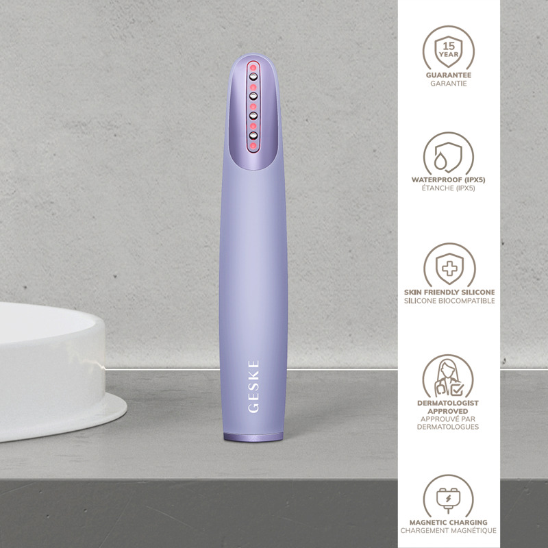 Пристрій для зміцнення та тонізації шкіри обличчя GESKE Skin Firming Wand 7в1 purple
