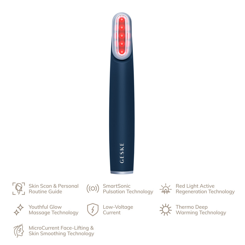 Устройство для укрепления и тонизации кожи лица с поворотной головкой GESKE Skin Firming Wand 7в1 midnight