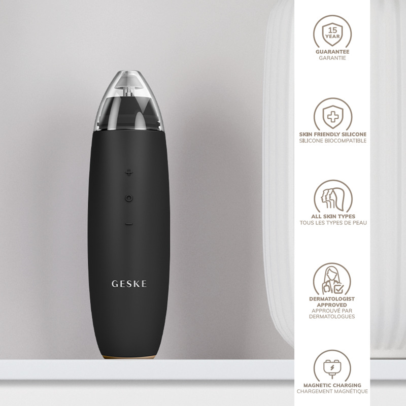 Мікродермабразійний пристрій для видалення чорних цяток GESKE MicroDermabrasion Blackhead Remover 7в1 gray