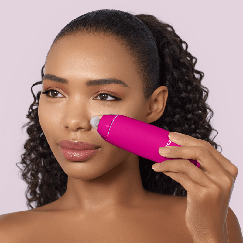 Мікродермабразійний пристрій для видалення чорних цяток GESKE MicroDermabrasion Blackhead Remover 7в1 magenta