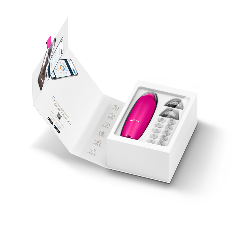 Мікродермабразійний пристрій для видалення чорних цяток GESKE MicroDermabrasion Blackhead Remover 7в1 magenta
