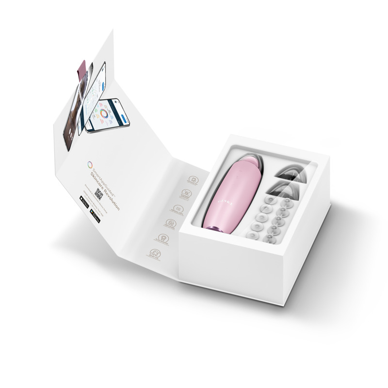 Мікродермабразійний пристрій для видалення чорних цяток GESKE MicroDermabrasion Blackhead Remover 7в1 pink