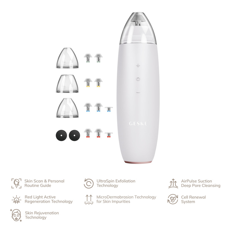 Мікродермабразійний пристрій для видалення чорних цяток GESKE MicroDermabrasion Blackhead Remover 7в1 starlight