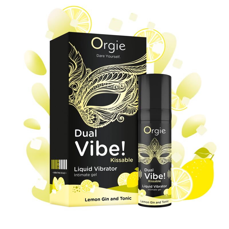 Жидкий вибратор Orgie - Dual Vibe! Lemon Gin And Tonic Kissable Liquid Vibrator (15 мл)