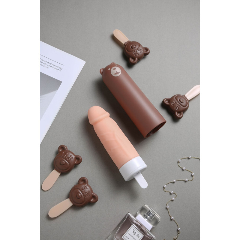 Вибратор KISTOY Mr.Ted, реалистичный вибратор под видом мороженого, диаметр 43мм