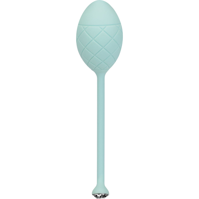 Роскошные вагинальные шарики PILLOW TALK - Frisky Teal с кристаллом, диаметр 3,2см, вес 49-75гр