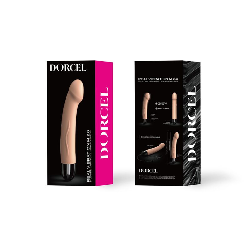 Вибратор Dorcel Real Vibration M Flesh 2.0, диам 3,7см, перезаряжаемый, для точки G