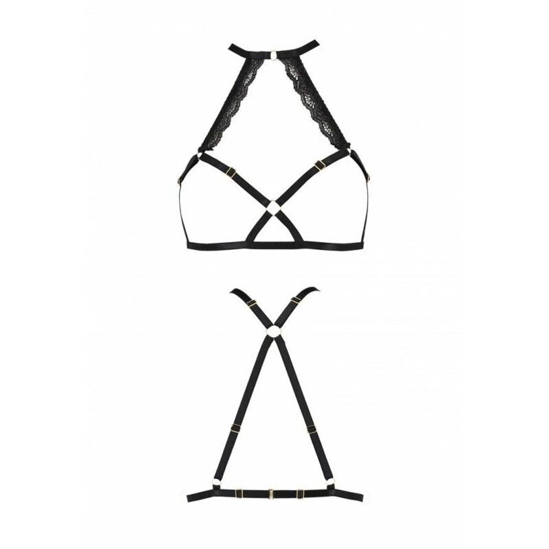 Портупея из стреп с кружевом Passion Exclusive LORRY BRA S/M, black
