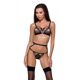 Пояс-стрепы с подвязками для чулок Passion Exclusive MEGGY GARTER BELT L/XL, black