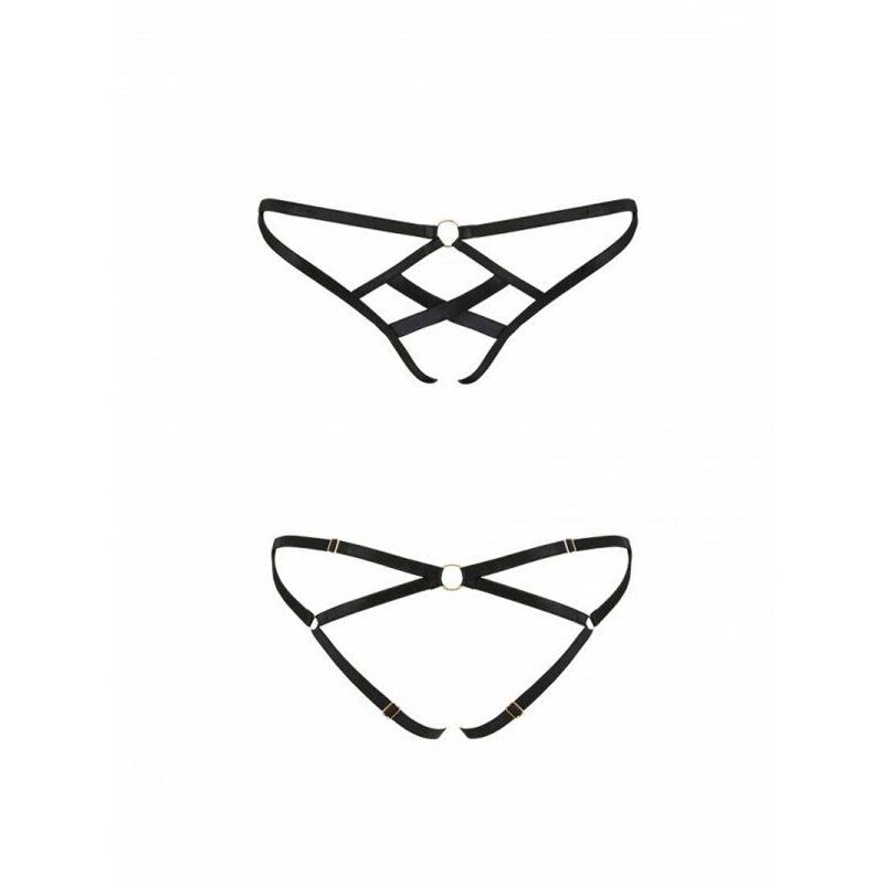 Трусики из стреп Passion Exclusive NICKY THONG L/XL, black