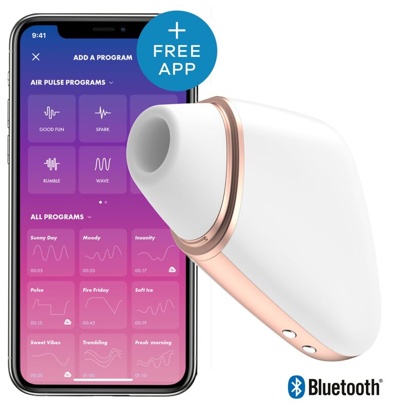 Вакуумный клиторальный стимулятор Satisfyer Love Triangle White с управлением через интернет Вакуумный клиторальный стимулятор Satisfyer Love Triangle White с управлением через интернет