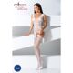 Сетчатый бодистокинг Passion BS062 One Size, White, комбинезон, имитация чулок, открытый доступ