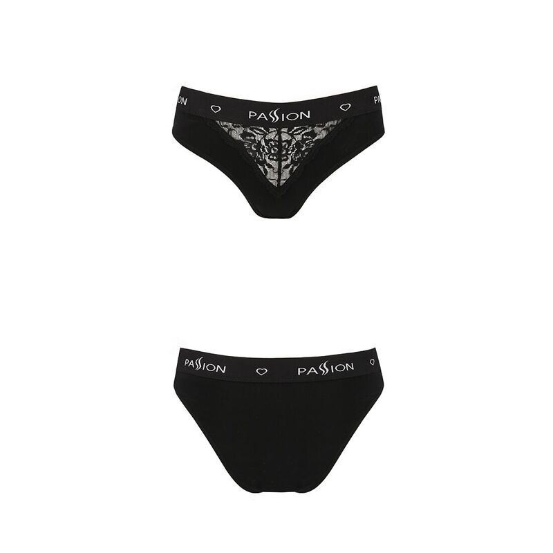 Трусики с широкой резинкой и кружевом Passion PS001 PANTIES XL, black