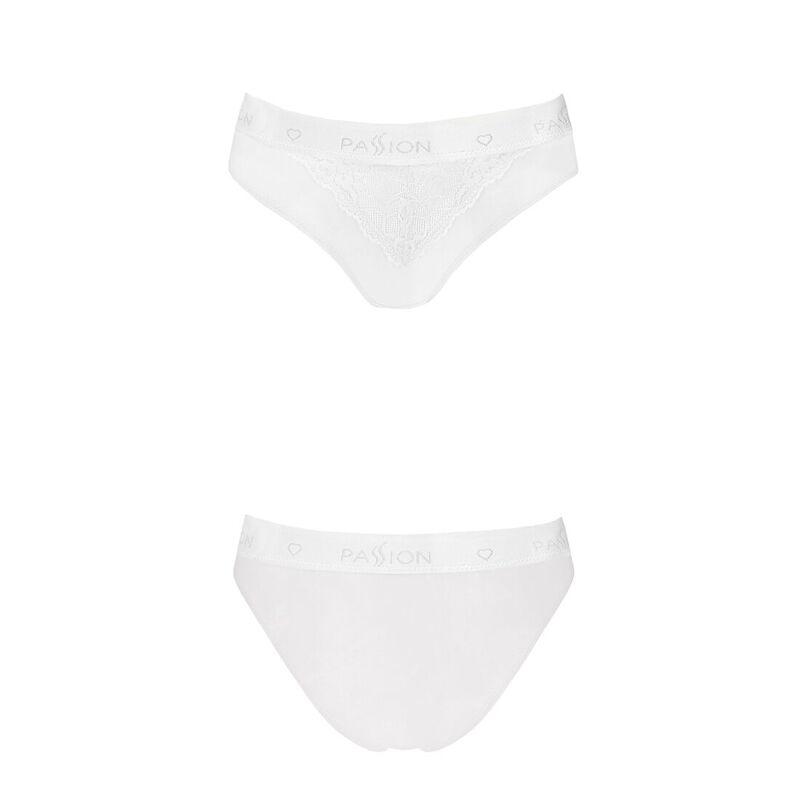 Трусики с широкой резинкой и кружевом Passion PS001 PANTIES M, white