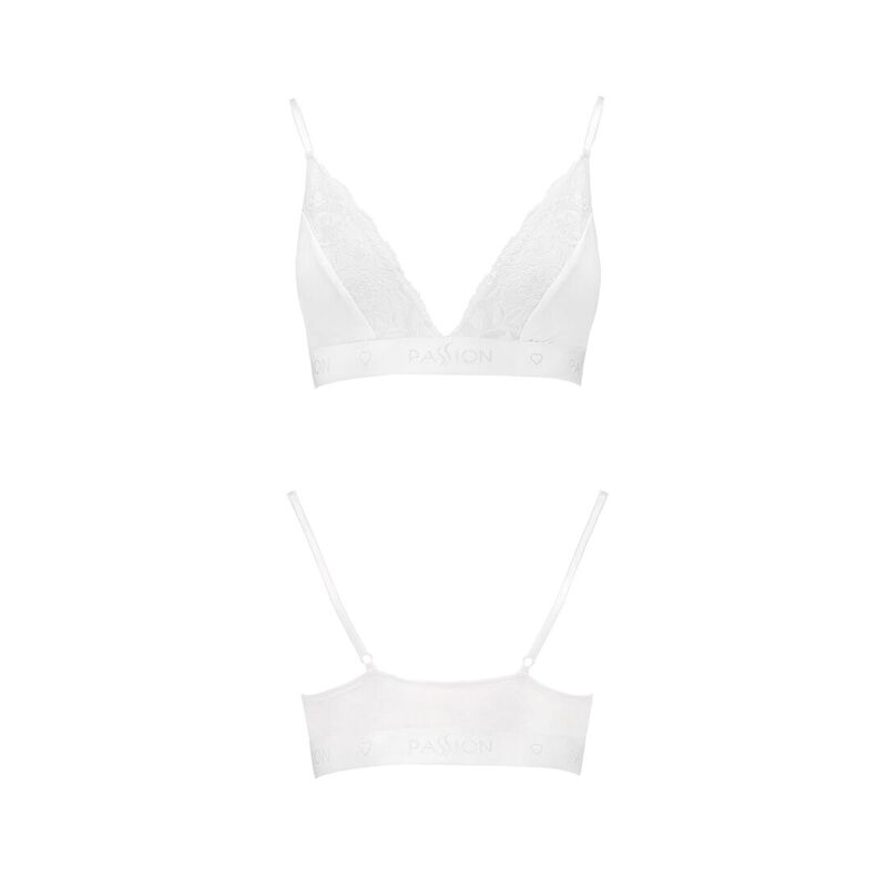 Эластичный топ с кружевом Passion PS001 TOP L, white