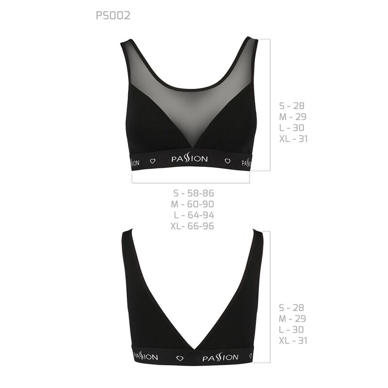 Топ с прозрачной вставкой Passion PS002 TOP M, black