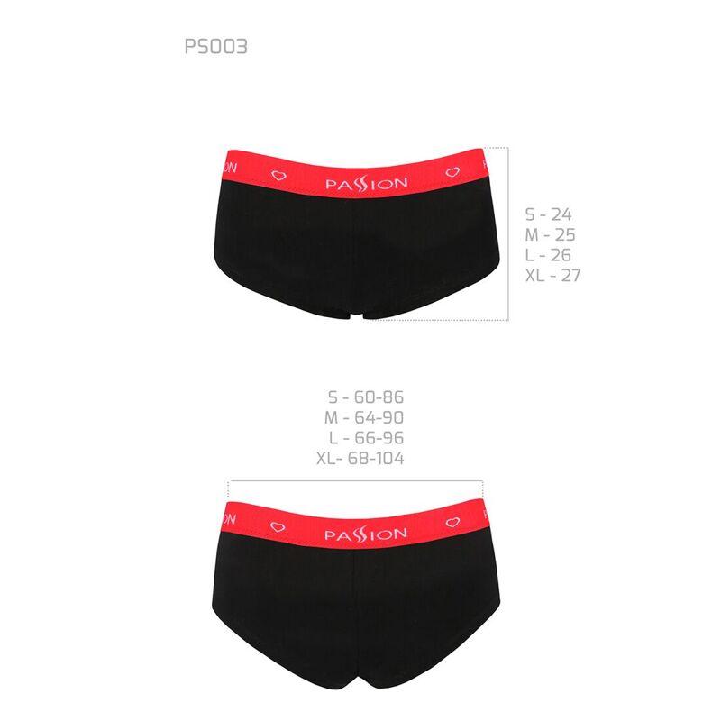 Трусики-шортики Passion PS003 PANTIES M, black