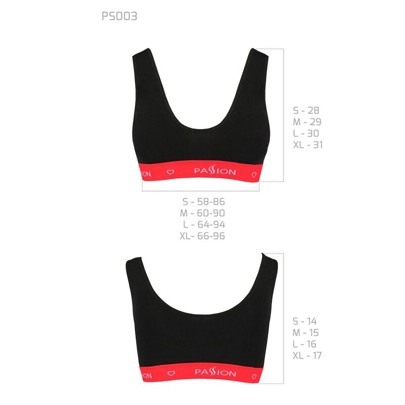 Спортивный топ на широких бретелях Passion PS003 TOP XL, black