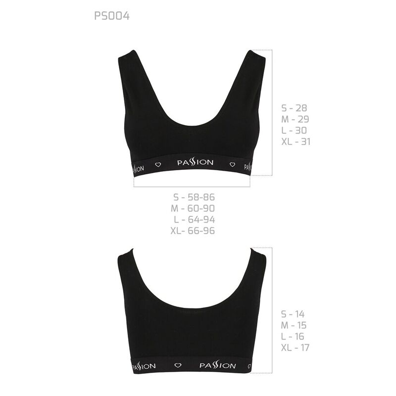 Спортивный топ с широкой резинкой Passion PS004 TOP M, black