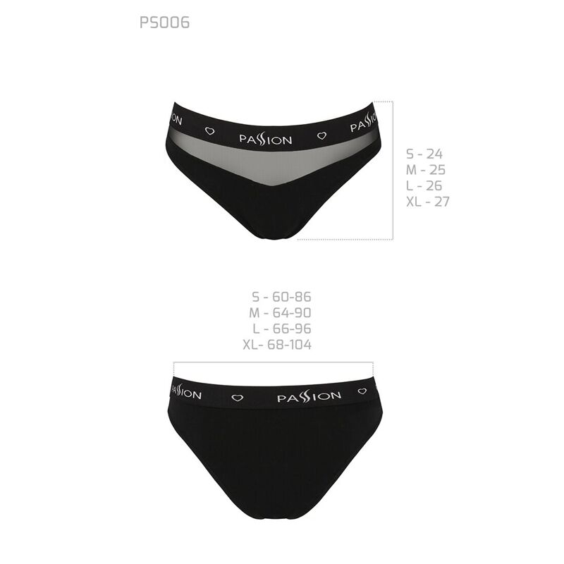 Трусики с прозрачной вставкой Passion PS006 PANTIES L, black