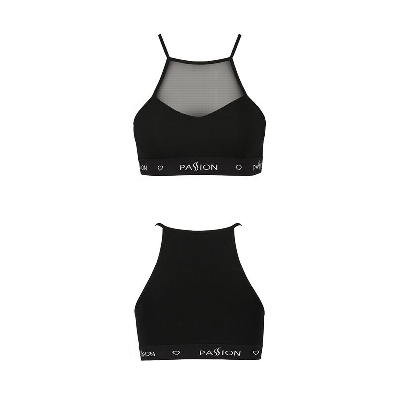 Спортивный топ с прозрачной вставкой Passion PS006 TOP M, black