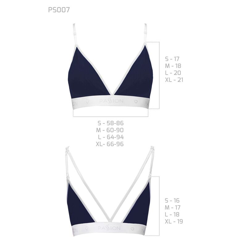 Спортивный топ с двойными бретелями Passion PS007 TOP L, navy blue