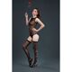 Комплект: боди и чулки Moonlight Model 15 XS-L Black, с цветочным вертикальным рисунком