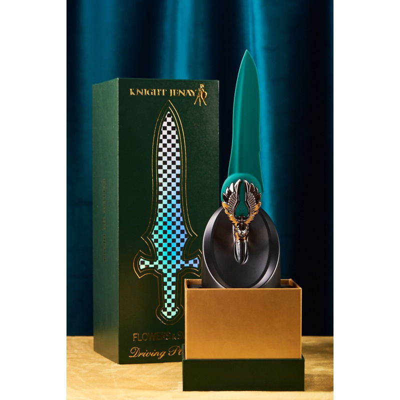 Изысканный вибратор Knight Jenay FLOWERS & SWORD, маска, лента и лубрикант в комплекте